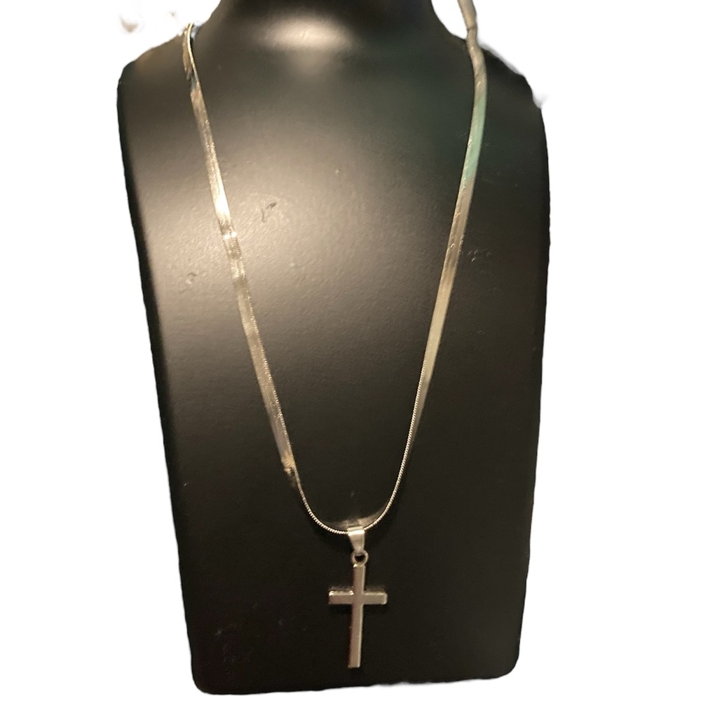 Mens Silver Cross Necklace
